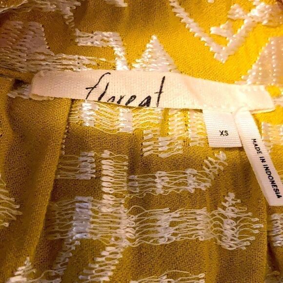 𝅺ANTHROPOLOGIE Floreat Anesu Blouse Yellow Aztec Print 100% Viscose - Picture 5 of 8